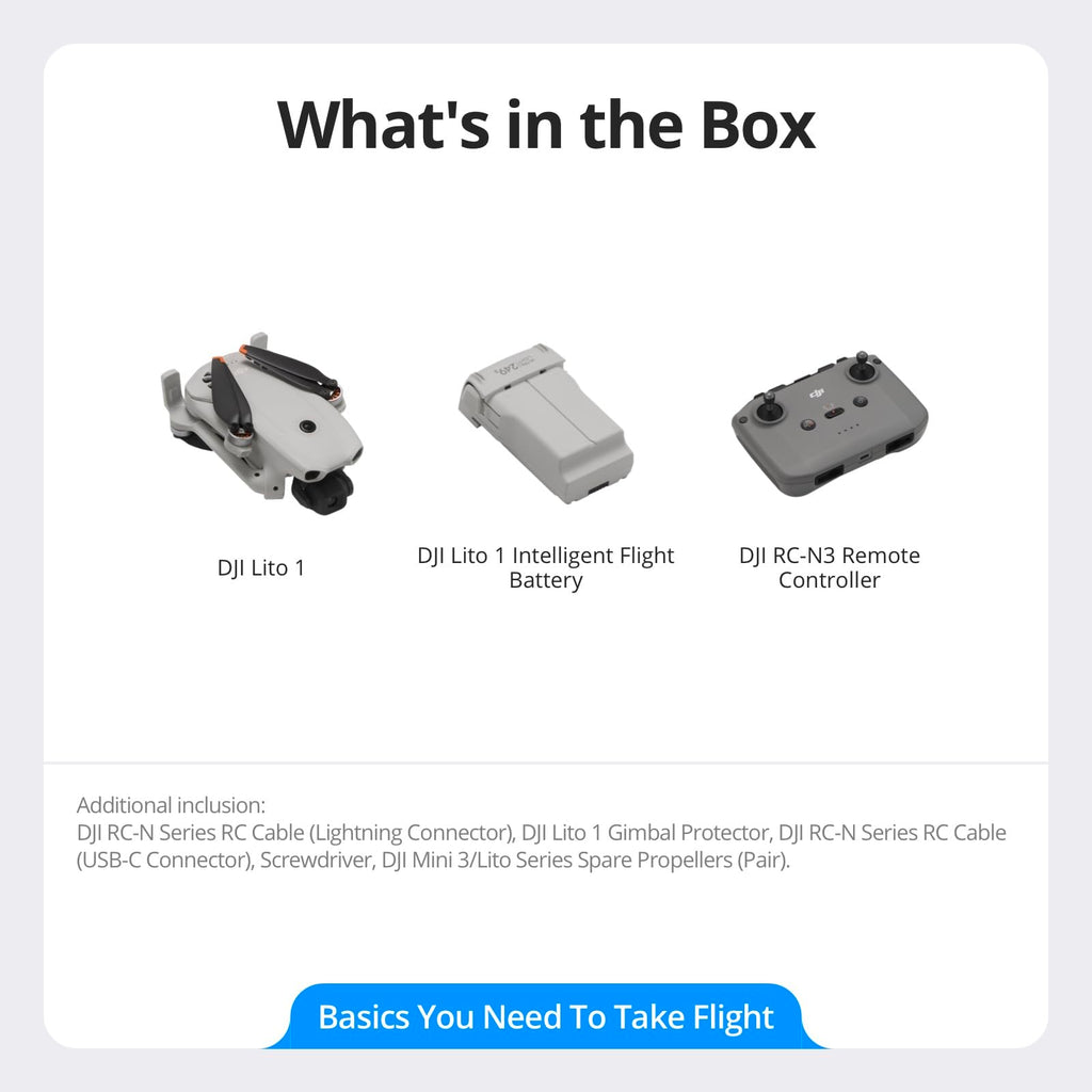 DJI Lito 1 Two-Battery Combo (DJI RC-N3), 4K Camera Drone for Beginners