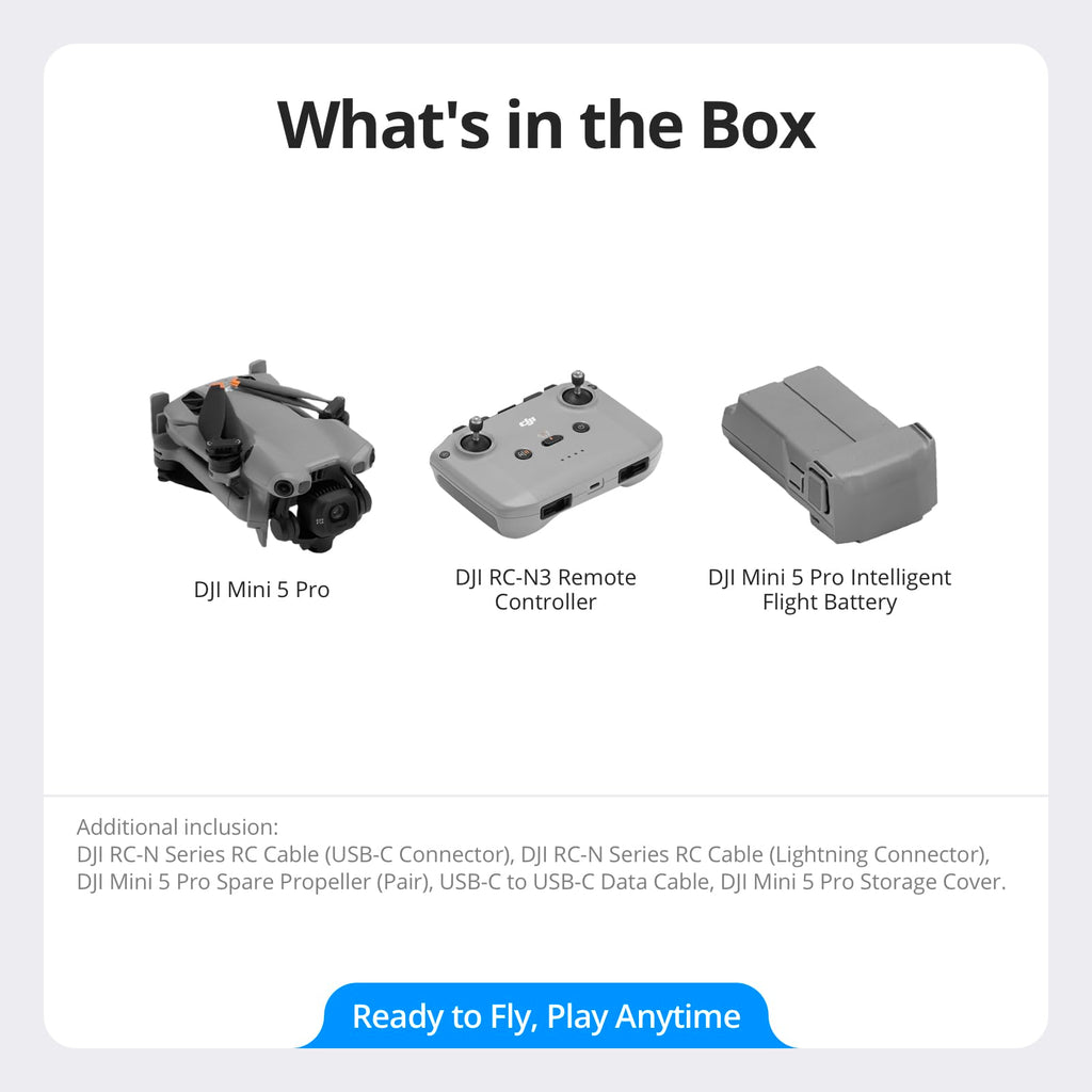 DJI Mini 5 Pro Fly More Combo With DJI RC-N3, 4K Drone, Gift, C0