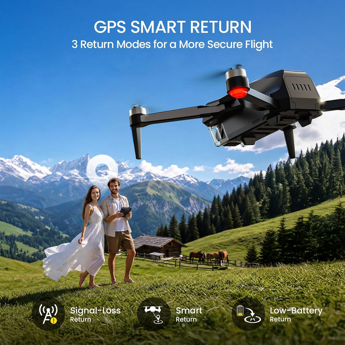 WF35 GPS Drone with 4.3″ Screen Controller and 4K HD Camera for Beginners