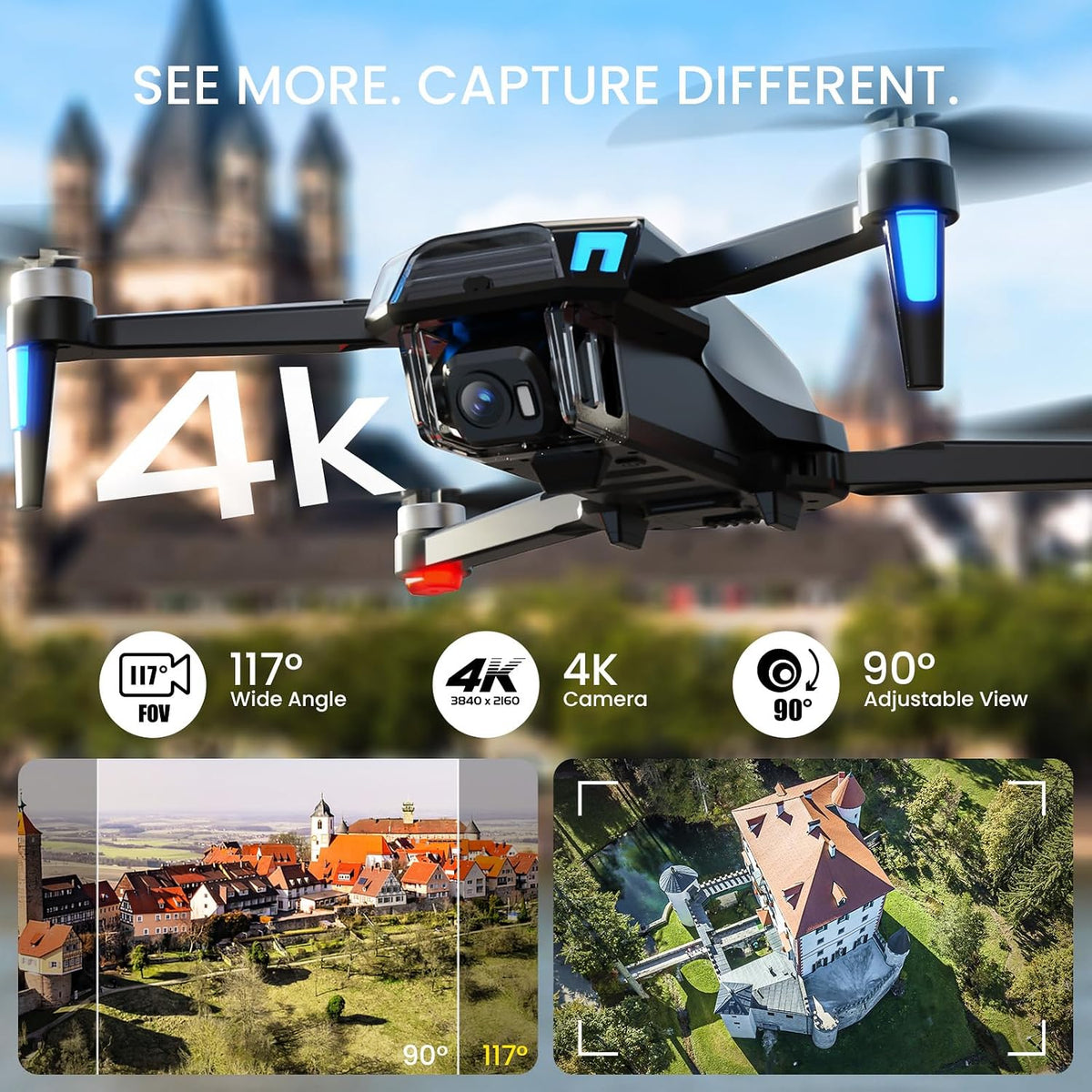 WF35 GPS Drone with 4.3″ Screen Controller and 4K HD Camera for Beginners
